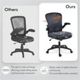 SmileMart Mid Back Adjustable Office Chair with Flip Up Armrests, Dark