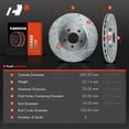 thumbnail image 2 of A-Premium Front Vented Drilled and Slotted Disc Brake Rotors Set Compatible with Chrysler Sebring 2001-2006, Cirrus 1995-2000, 2 of 8