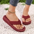 thumbnail image 5 of ZQUUVOU Women's Summer Flip Flops Flat Toe Post Comfortable Thong Sandals Beach Casual Slip On House Sandals Burgundy, 5 of 8