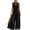 Black, variant on JULMCOMO Jumpsuits for Women Deep V Neck Open Back Dressy Jumpsuits Wide Leg Sleeveless Belted Pleated One Piece Summer Outfits Light Green 2XL