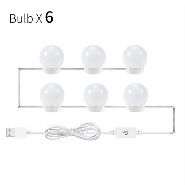 LED Makeup Mirror Light Bulb Lights Stepless Dimmable USB Wall Lamp 6 10 14Bulbs Kit for Dressing Table ,Widely Use