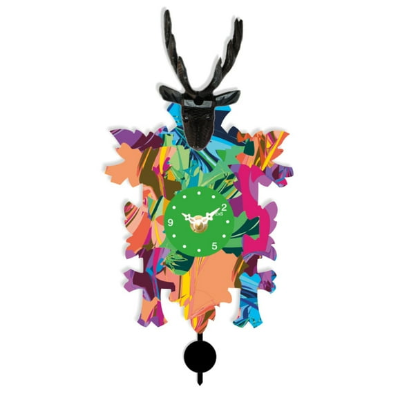 Hermle 11" Abstract 80's Style Deer Cuckoo Wall Clock