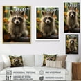 thumbnail image 4 of Designart "Vibrant Portrait of a Raccoon III" Animals Floater Framed Canvas Wall Art, 4 of 7