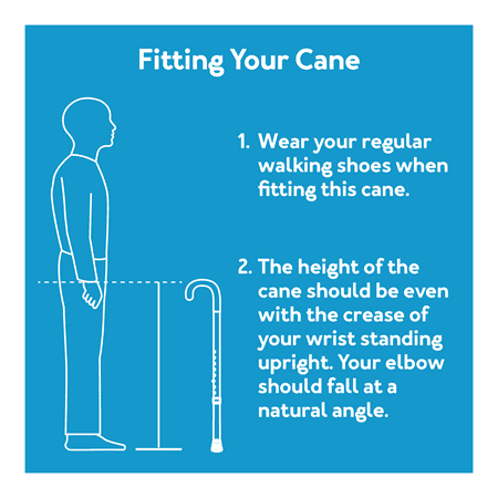 Carex Offset Adjustable Designer Walking Cane for All Occasions, Gray, 250 lb Weight Capacity