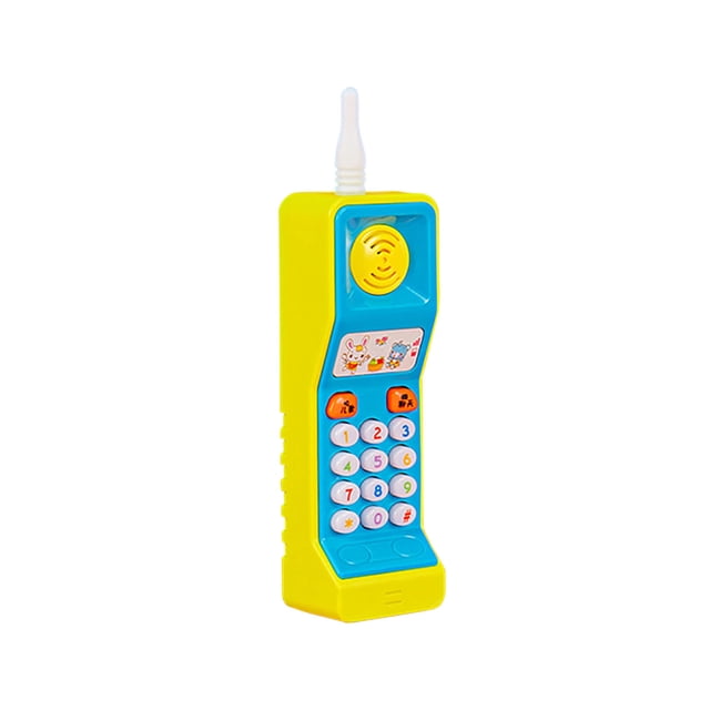 Green Green Kids Mini Cell Phone Toy With Music Flash Light Educational Learning Remote Control Portable Design Toddler Sensory Development Activity