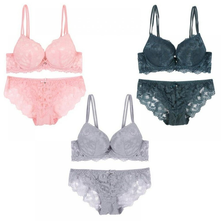 Bras Sets Fashion Underwear Set Women Push Up Brassiere Cotton Thick Gather  Sexy Bra Panties Embroidery Lace Lingerie 90C From Beltloop, $44.26