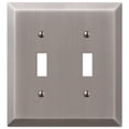 thumbnail image 1 of Placa de pared Amerelle 163TTAN de 2 palancas de acero niquelado envejecido, 1 of 3