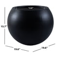 thumbnail image 4 of Safavieh Kenslia 24" x 24" x 20" Round Black Concrete Ficonstone Contemporary Plant Planter with Weather-Resistant, 4 of 6