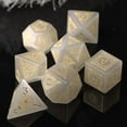 thumbnail image 4 of Cusdie Set of 7 Handmade DND Stone Dice, 16mm Polyhedral Stone Dice Set with Leather Box, D&D Dices for Collection, 4 of 5