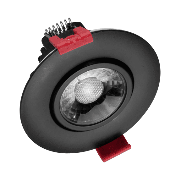 Nicor Lighting DGD311203KRDBK 3 in. Black LED Gimbal Recessed Downlight - 3000K