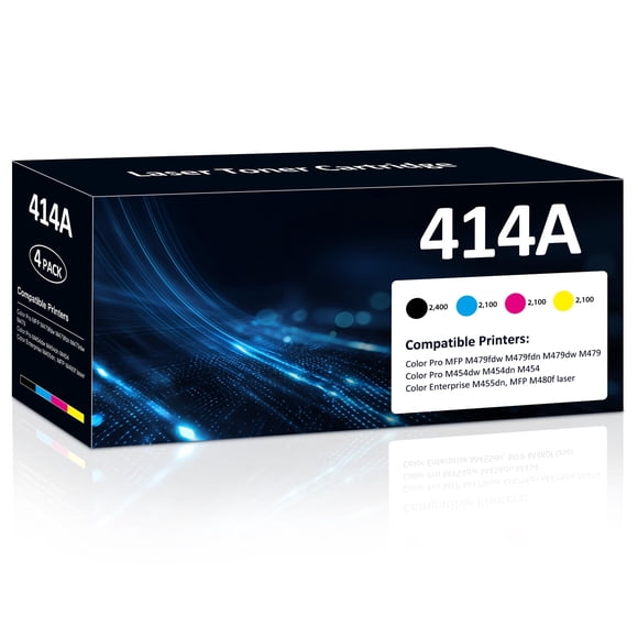 Paquete de 4 cartuchos de tóner Aililiya 414A compatibles con HP