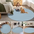 thumbnail image 5 of Sky Blue Round Area Rug 3.3 FT, Non Slip Small Entryway Kitchen Mat, Modern Pure Winter Sky Blue Washable Soft Circular Rug Non-Shedding Door Mat for Bathroom Playroom Kids Room, 5 of 9