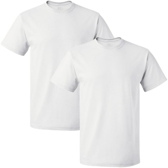 Fruit of the Loom Men's Crew T-Shirt (2 Pack), White, Medium