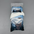 thumbnail image 2 of Ambesonne Nature Bedding Set 4 Pcs, Mountain Flying Eagle, Queen, Brown White Blue, 2 of 3