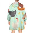 thumbnail image 2 of Wearable Oversized Blanket,Light Blue Chicken Cartoon Pattern Wearable Blanket Hoodie for Adults,Cozy Hooded Blankets with Super Pockets,Super Warm Fuzzy Pullover for Women & Men, 2 of 6