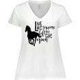 thumbnail image 3 of Inktastic Live Like Someone Left the Gate Open Horse Silhouette Women's Plus Size V-Neck T-Shirt, 3 of 5