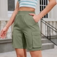 thumbnail image 3 of Pantalones Cortos de Cintura Alta para las Mujeres Casual Cordón de Color Sólido de Cinco Piezas, Pantalones de Cintura Alta de Poliéster 100%, Lavado a Mano Primavera Verano, 3 of 5