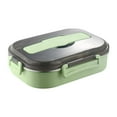 thumbnail image 2 of HBBKVI Bento Box Lunch Box 304 Stainless Steel Compartment Lunch Box Thickened Insulation Heating Fast Food BoxWork Travellers Lunch Box 47.3oz Leak-Proof Bento Box, 2 of 8