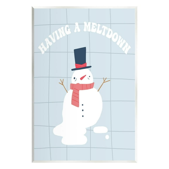 Having A Meltdown Funny Snowman Holiday Graphic Art Unframed Art Print Wall Art
