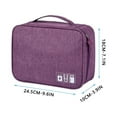 thumbnail image 2 of Home Textile Storage Storage Case Electronic Storage Bag,Cationic Polyester Data Cable Storage Bag,Multifunctional Digital Bag,Purple, 2 of 2