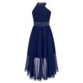 thumbnail image 2 of Manyakai Girls Shiny Sequin Sleeveless High-low Hem Flower Girls Dress Wedding Birthday Navy Blue 12, 2 of 7
