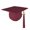 Maroon, variant on Adult Unisex Matte Mortarboard Graduation Cap with Matching Gold Charm Tassel, Black