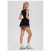 AURA Tennis Dress Pleated Square Neck Sleeveless Dress S-3XL Sport Outfit