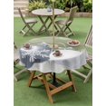 thumbnail image 3 of Outdoor Tablecloth with Umbrella Hole and Zipper, Sage Green Christmas Round Table Cloth 60 Inch Waterproof Tablecloth, Xmas Balls Pine Needles Snowflakes Picnic Table Cover for Patio Camping, 3 of 7