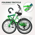 thumbnail image 5 of Lilypelle 24" Adult Tricycle Folding Tricycle 3 Wheel Bikes 7 Speed Trikes with Shopping Basket for Seniors Adult,Apple Green, 5 of 15