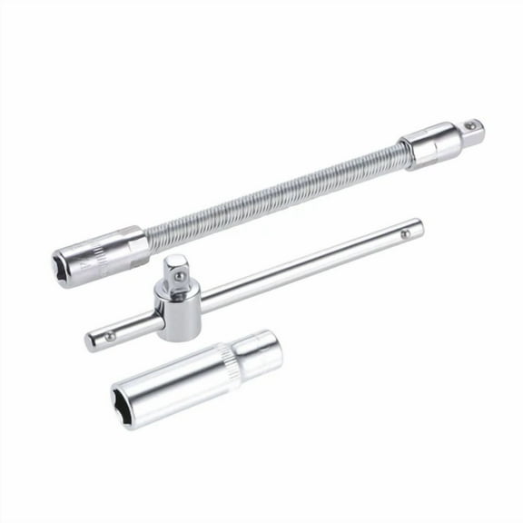 1/4" Drive 10Mm Deep Socket 4.5" Sliding Wrench 6" Flexible Extension Bar Set