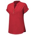 thumbnail image 6 of Gamivast Orders Placed My Account Recently Summer Tops For Women 2025 Trendy Short Sleeve Linen Shirt Casual Button V Neck Tunic Blouses Outfits Casual Work Blouse Tops Red S Recent Orders, 6 of 7