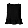 thumbnail image 5 of WEIWEN Linen Tank Tops for Women Dressy Casual Ruffle Hem Sleeveless Vest Shirts Womens Summer Outfits 2026 Trendy Beach Vacation Blouses Black, S, 5 of 6