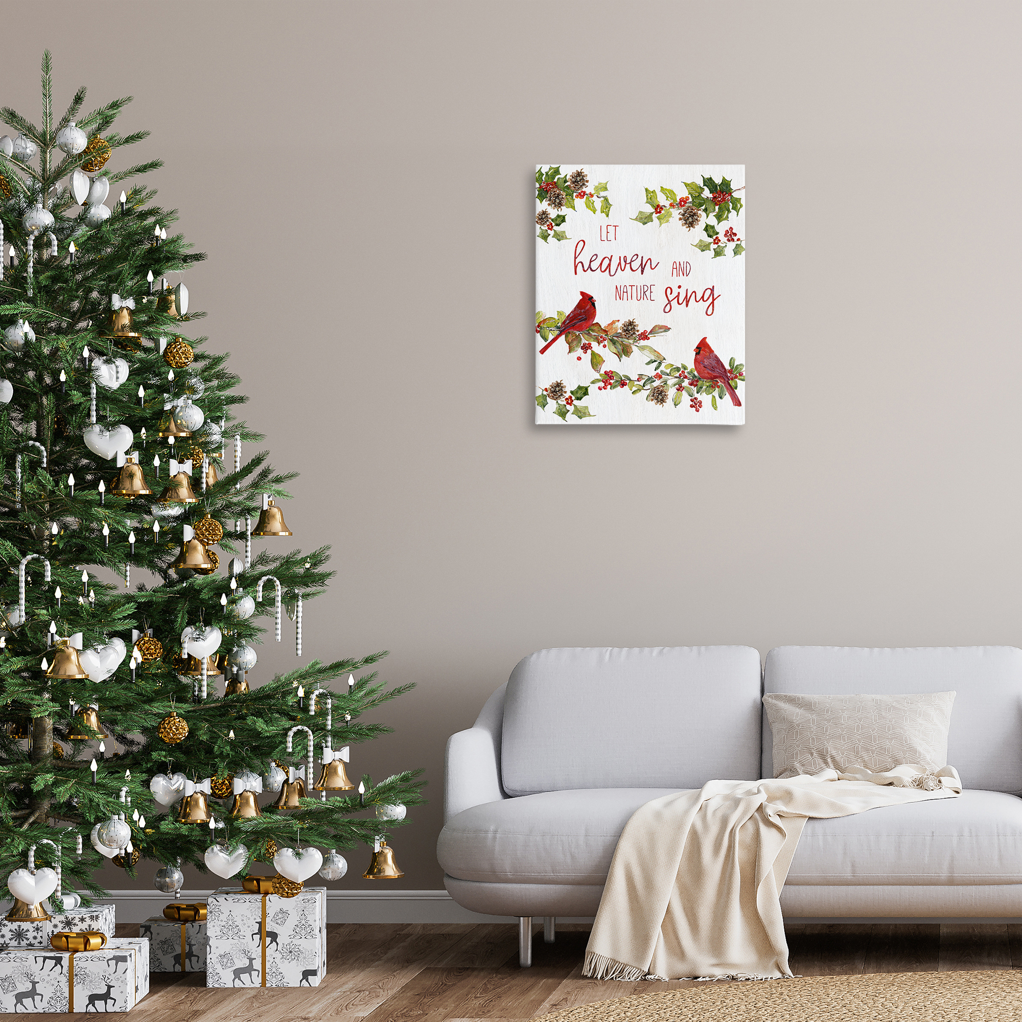 Stupell Industries Heaven & Nature Sing Holiday Painting Gallery Wrapped Canvas Art Prints Wall Art, 24 x 30