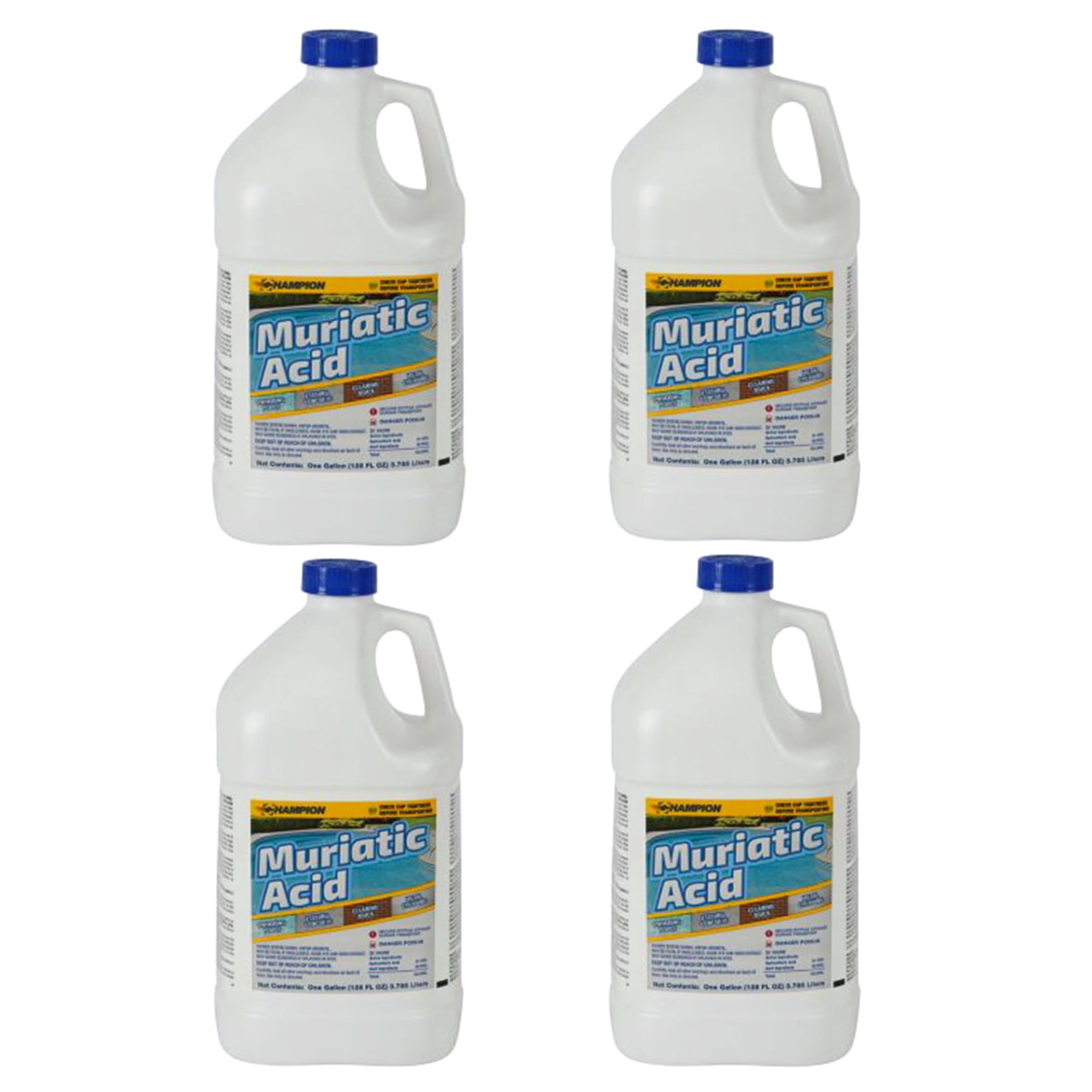 Champion Muriatic Acid for Swimming Pools & Spas - Lower's pH/pH Reducer for Pool Water Balancing - 4 Gallon
