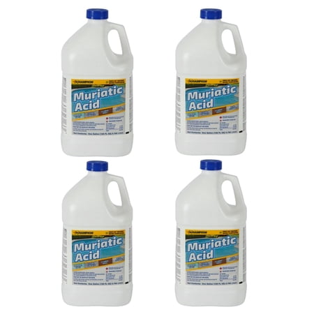 Champion Muriatic Acid for Swimming Pools & Spas - Lower's pH/pH Reducer for Pool Water Balancing - 4 Gallon