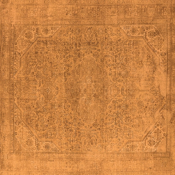 Ahgly Company Indoor Square Oriental Orange Industrial Area Rugs, 8' Square