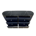 thumbnail image 5 of Pasargad Home Theodore Green Sideboard 6 Drawers and Metal Frame- Black Top, 5 of 10