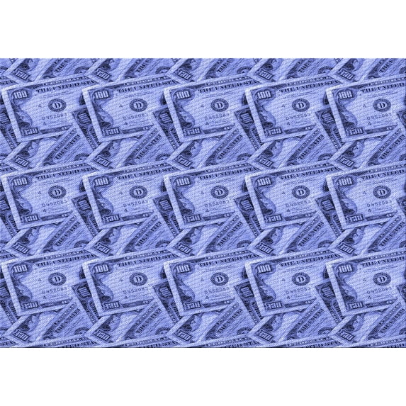 Ahgly Company Indoor Rectangle Patterned Day Sky Blue Area Rugs, 7' x 9'