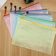 thumbnail image 6 of LKWLPD A4 Mesh Zipper Pouch Bags 5 Pack Student Stationery Mesh Bags with Zipper Waterproof Pencil Case Transparent Information Bag Clear Storage Bags for Classroom, Travel, Office, 6 of 9