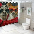thumbnail image 7 of BCIIG Dogs Sunglasses Blanket Shower Curtain Set with Hooks 100% Polyester 36"x72, 7 of 7
