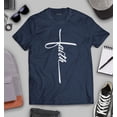 thumbnail image 3 of S4E Men's Faith Cross Religious T-Shirt XXXXX-Large Navy, 3 of 4