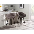 thumbnail image 4 of LumiSource Braided Matisse Contemporary Counter Stools, Black/Gray, Set Of 2 Stools, 4 of 7