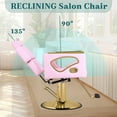 thumbnail image 4 of Pink Salon Chair Barber Chair, Professional Hydraulic Styling Chair for Hair Stylist, 135°Recline, Removable Headrest, Height Adjustable Beauty Spa Shampoo Tattoo Braiding Chair, 4 of 7