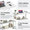 thumbnail image 4 of Soges Bureau d'Ordinateur Réglable en Hauteur de 31,5 Pouces avec Station de Recharge, Table d'Appoint Réglable Bureau Mobile pour Portable avec 2 Étagères de Rangement, Bureau Réglable sur Roulettes pour Bureau à Domicile, Sofa, Lit, Blanc, 4 of 9