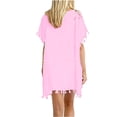 thumbnail image 3 of Swimsuit Cover up For Women Women's New Fashion Beach Sexy Solid Hem Cover Up Swimwear Pink One Size, 3 of 4