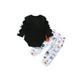 thumbnail image 2 of Pudcoco Babies Halloween Clothes Set+Black Romper and Printing Trousers, 2 of 9