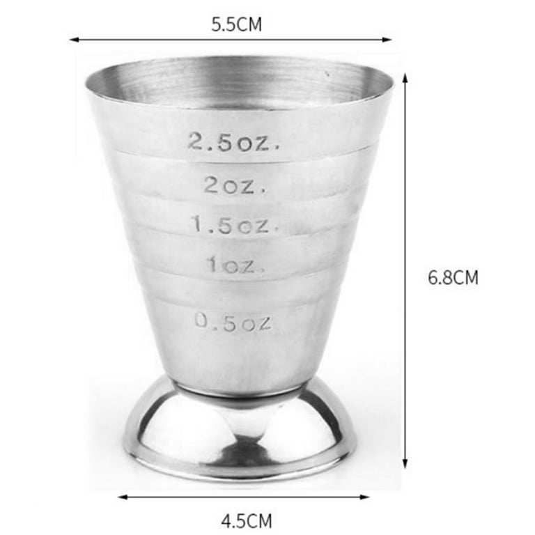 75Ml Stainless Steel Measure Cup Jigger Shot Drink Spirit Mixed Cocktail  Beaker
