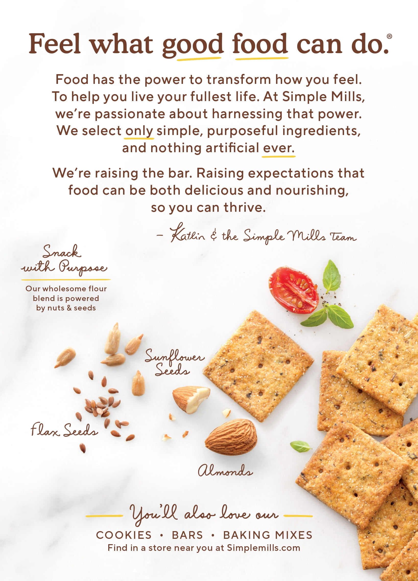 (6 pack) Simple Mills Crackers, Sun-Dried Tomato & Basil, Almond Flour, 4.25 oz.