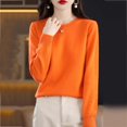 thumbnail image 5 of Gyexs Oversized Sweaters for Women Casual Classic Soft Loose Fit Basic Pullover Knit Loose Thin Fall Winter Sweater Blouse Halloween Sweater, Orange, Size XXL, 5 of 8