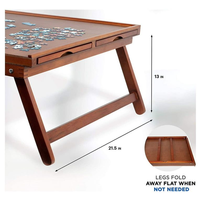 Plateau de puzzle Jumbl 1000 pièces, Table de puzzle en bois de 23 po x 31  po avec 4 tiroirs de rangement et de tri amovibles